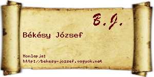 Békésy József névjegykártya